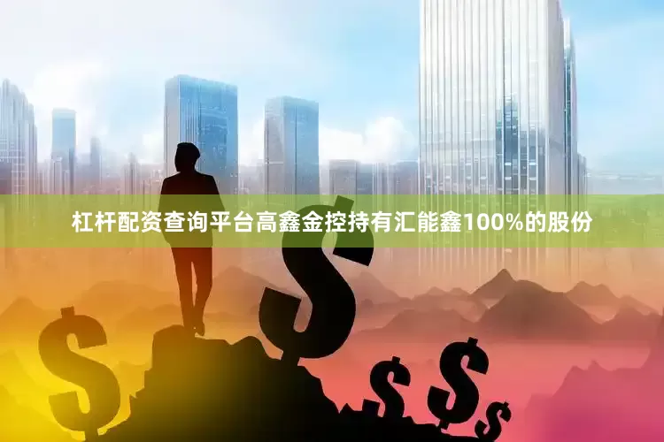 杠杆配资查询平台高鑫金控持有汇能鑫100%的股份